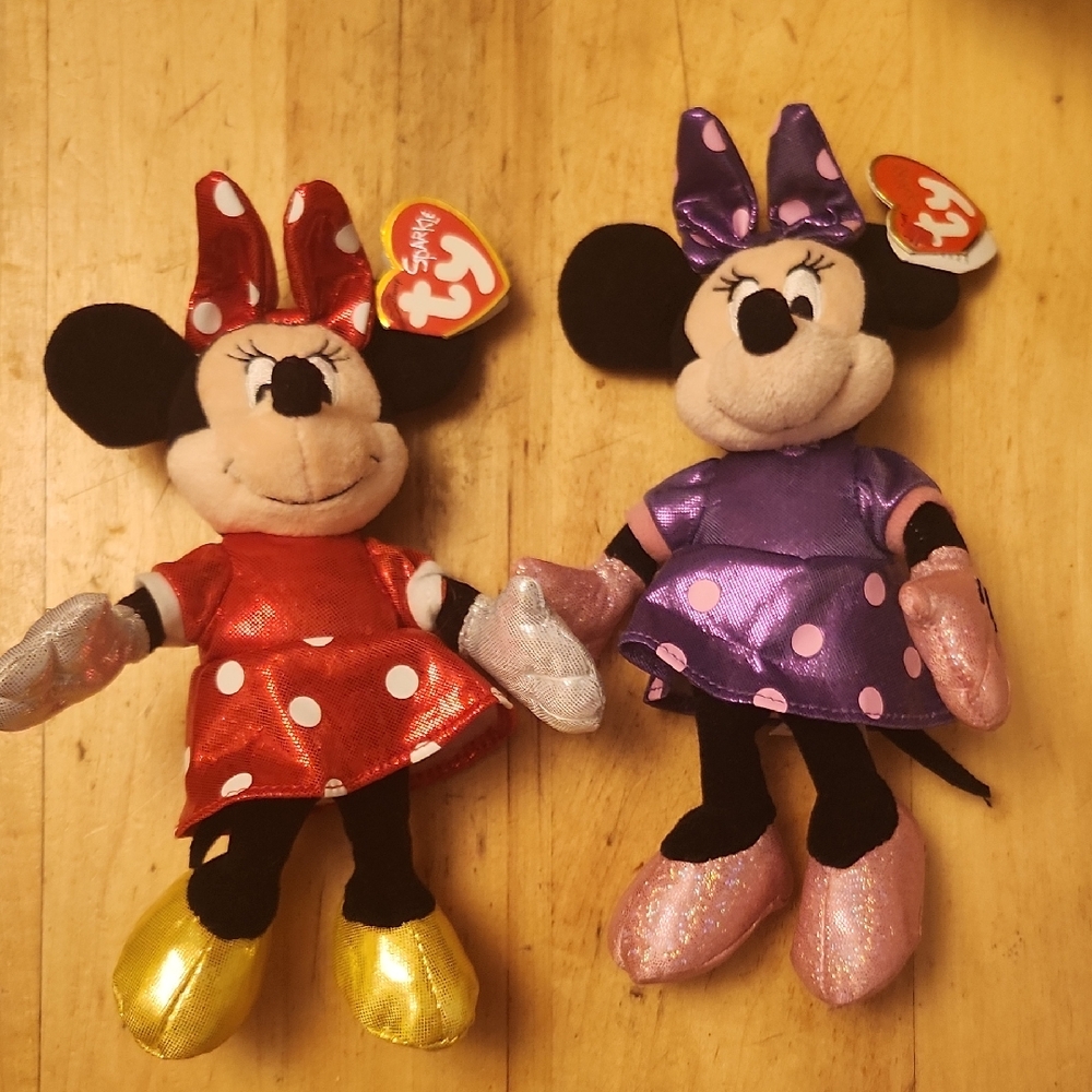 SOLD-Ty Red and Purple Plush Stuffed Animals